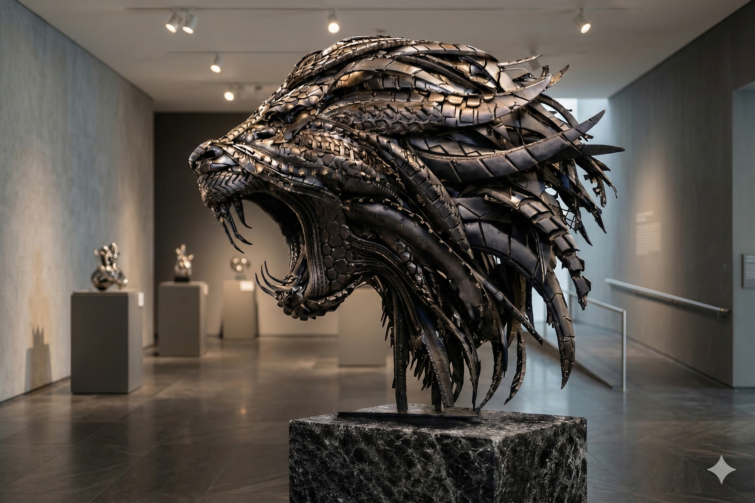 Lion — Recycled tires sculpture